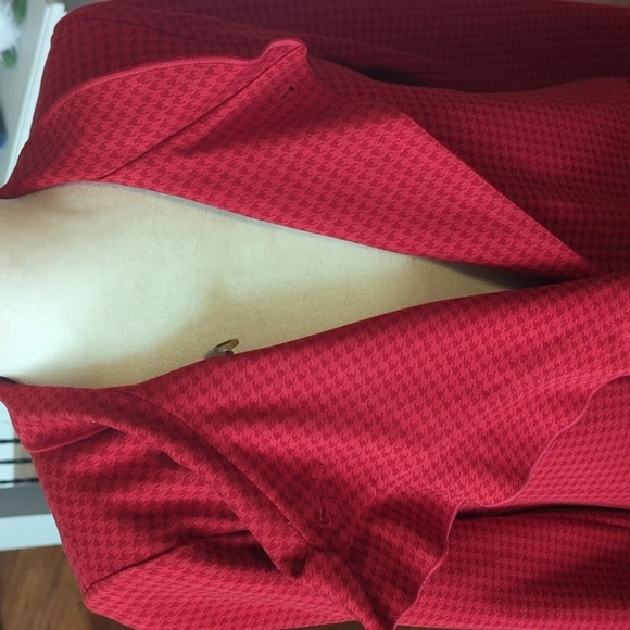 Cabi Stylish Red #3546 "Celebration" Jacket/Coat Red Tonal Houndstooth Sz S - Picture 11 of 14